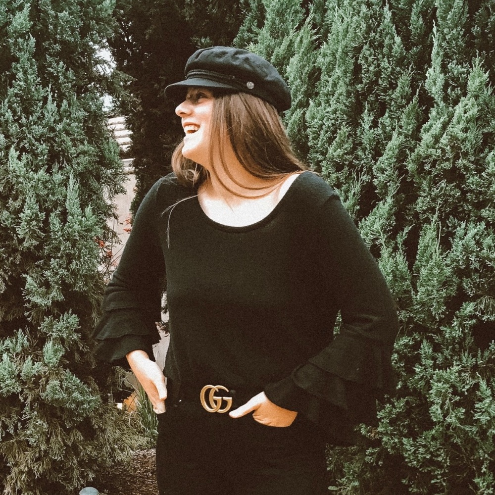 Softest black shirt - ruffle sleeves